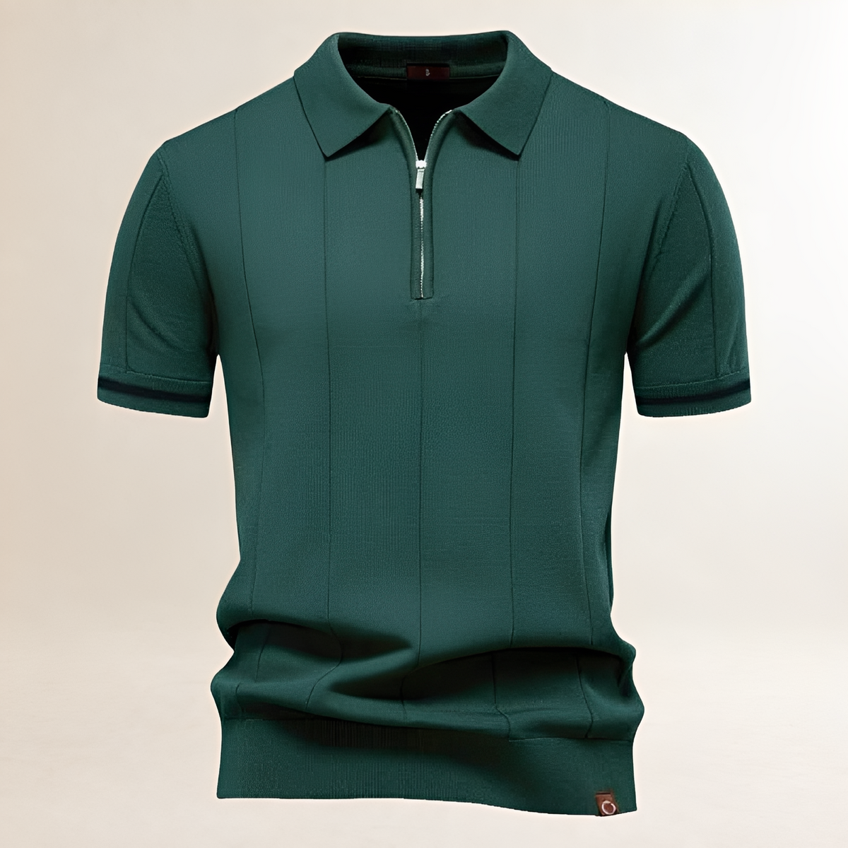 Herren Polo-Shirt mit Reißverschluss-Halb-Frontlichteinsatz – taillierte Passform, Polokragen