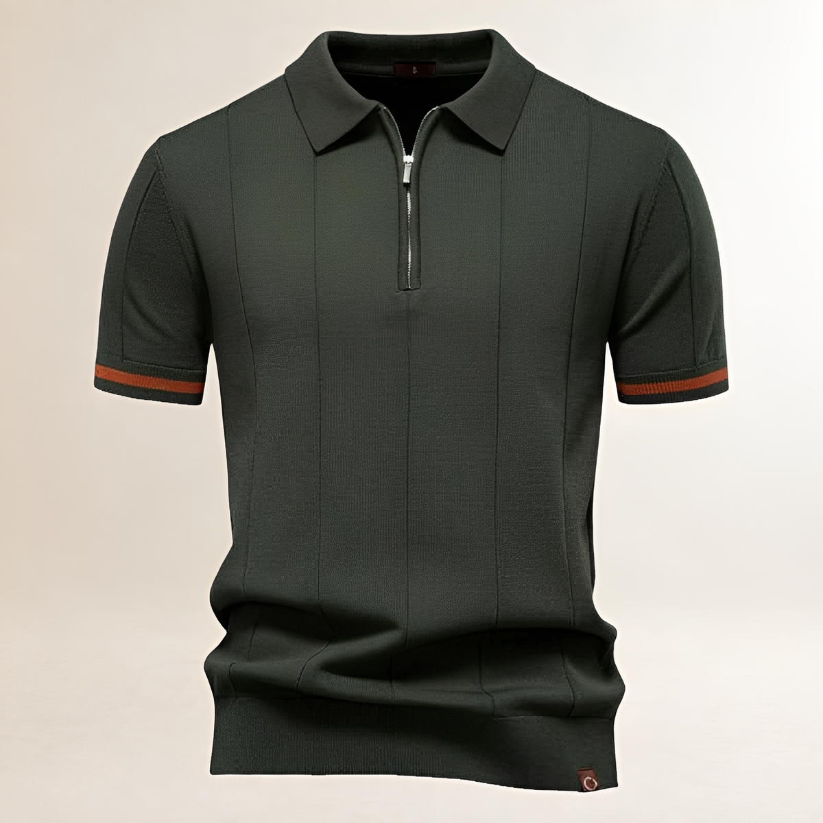 Herren Polo-Shirt mit Reißverschluss-Halb-Frontlichteinsatz – taillierte Passform, Polokragen