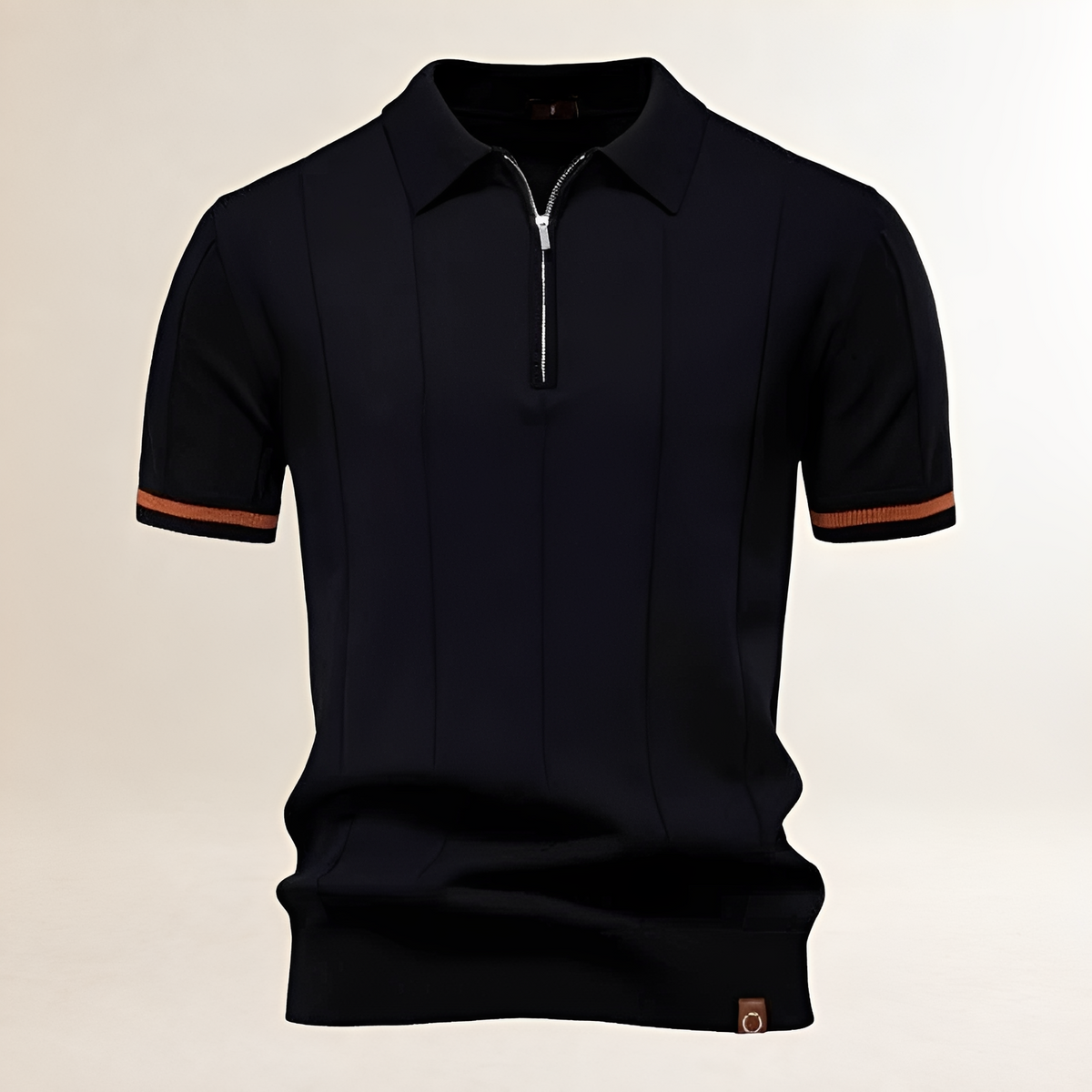 Herren Polo-Shirt mit Reißverschluss-Halb-Frontlichteinsatz – taillierte Passform, Polokragen