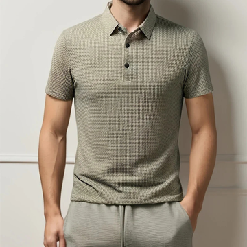 Herren Poloshirt - Kurzarm, Texturiertes Gewebe, Knopfleiste