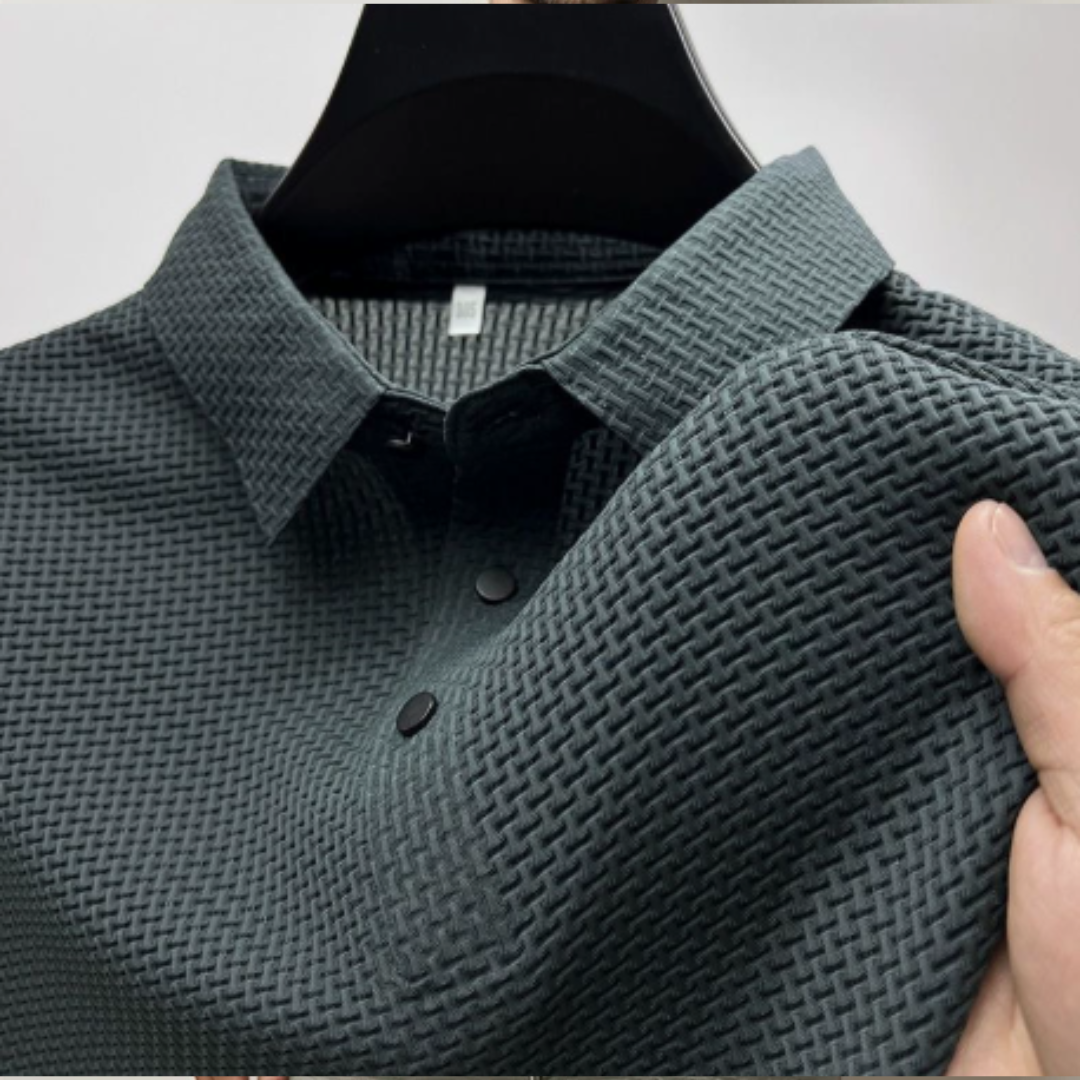 Herren Poloshirt - Kurzarm, Texturiertes Gewebe, Knopfleiste
