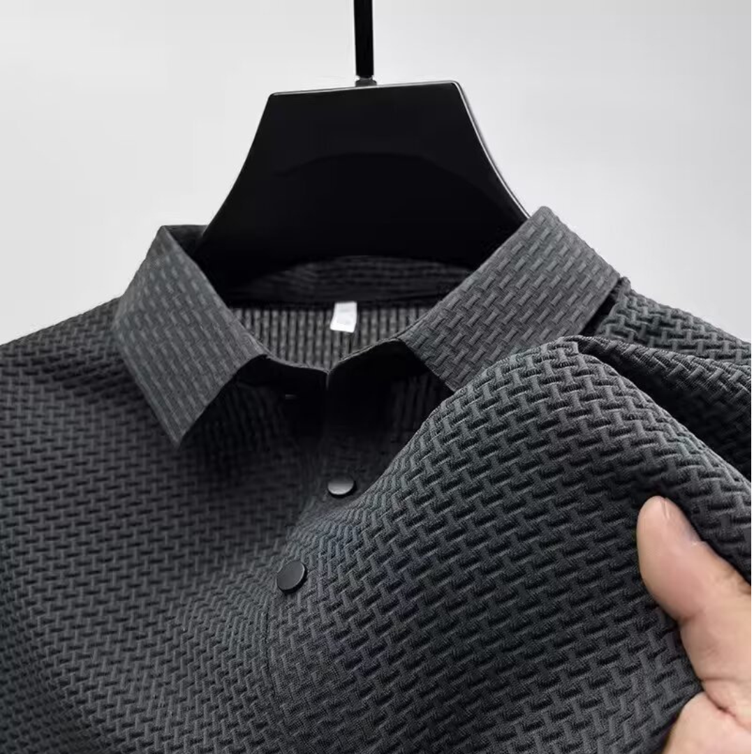 Herren Poloshirt - Kurzarm, Texturiertes Gewebe, Knopfleiste