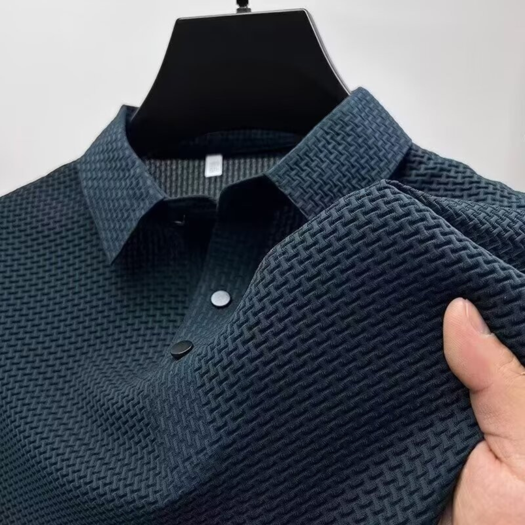 Herren Poloshirt - Kurzarm, Texturiertes Gewebe, Knopfleiste