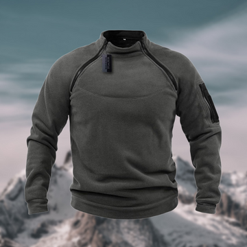 Herren Pullover mit Stehkragen und Reißverschluss - Langarm, sportlicher Schnitt
