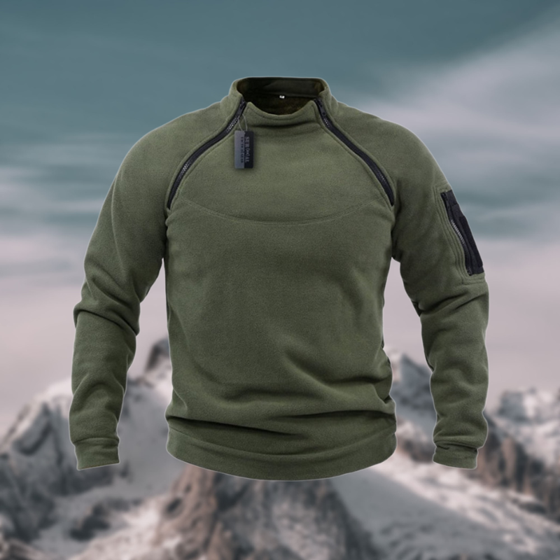 Herren Pullover mit Stehkragen und Reißverschluss - Langarm, sportlicher Schnitt