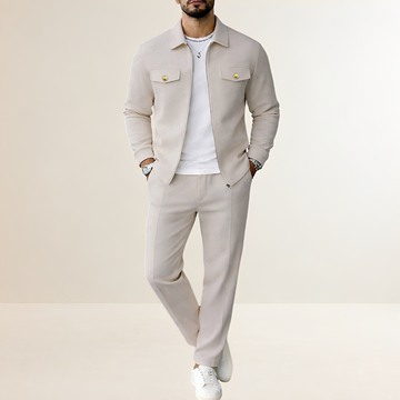 Herren Set mit Jacke mit Reißverschluss, Brusttaschen und elastischer Bundhose