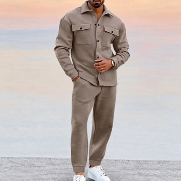 Herren Sport-Set mit Button-Jacke und Jogger - Relaxed Fit, Vielseitig für Freizeit und Sport
