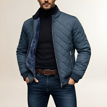 Herren Steppjacke mit Stehkragen, Reißverschluss und Slim Fit - Funktionale Übergangsjacke