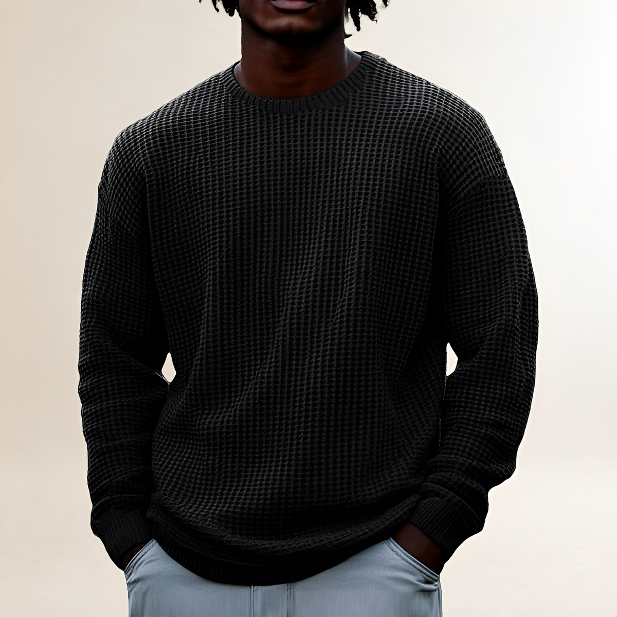 Herren Sweatshirt Rundhals langarm Texturiertes Design