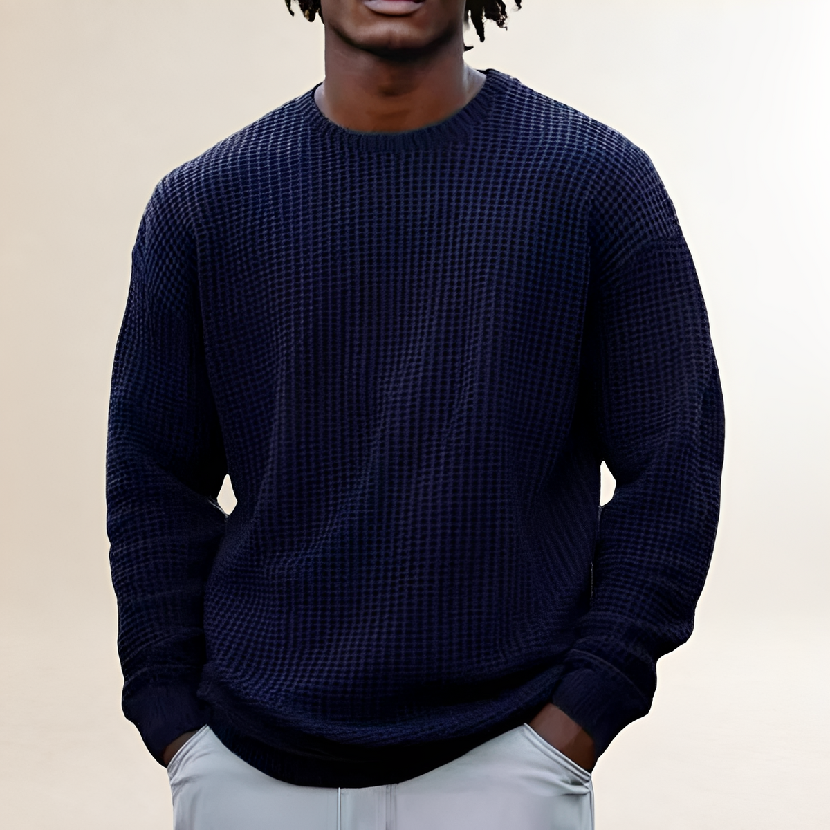 Herren Sweatshirt Rundhals langarm Texturiertes Design