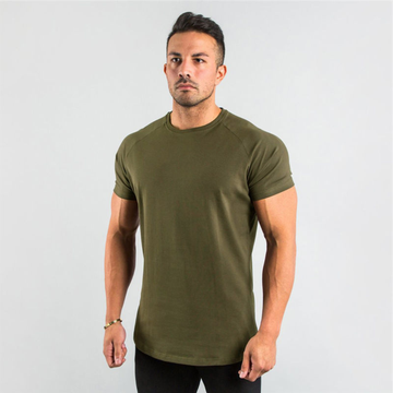 Herren T-Shirt Raglan Short Sleeve Slim Fit Langarm-T-Shirt mit Rundhalsausschnitt und geradem Saum