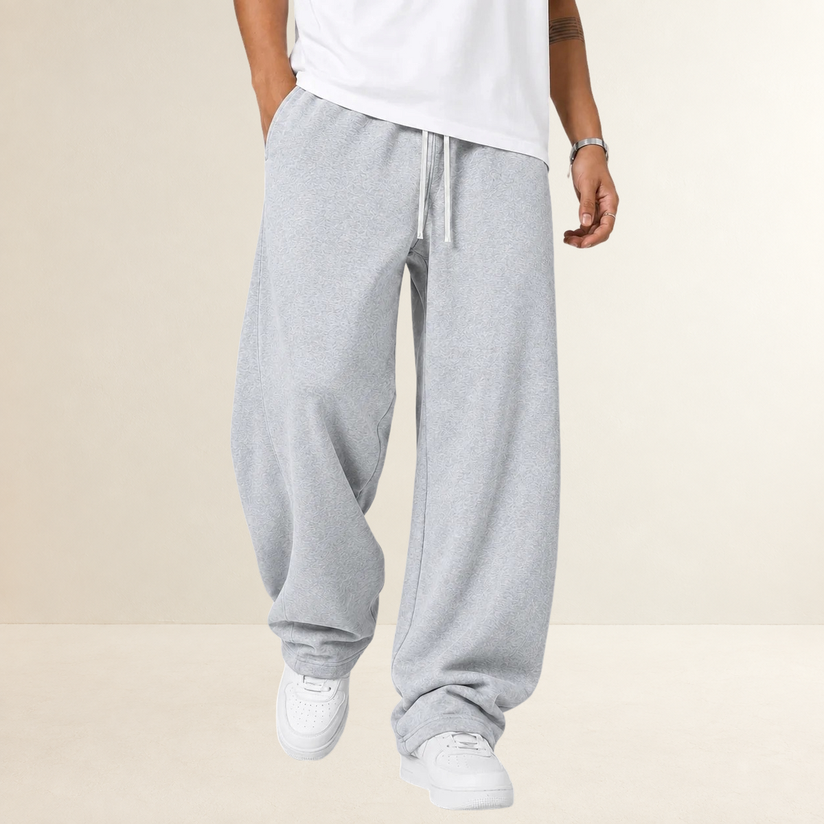 Herren Weite Jogginghose mit Kordelzug und geradem Schnitt