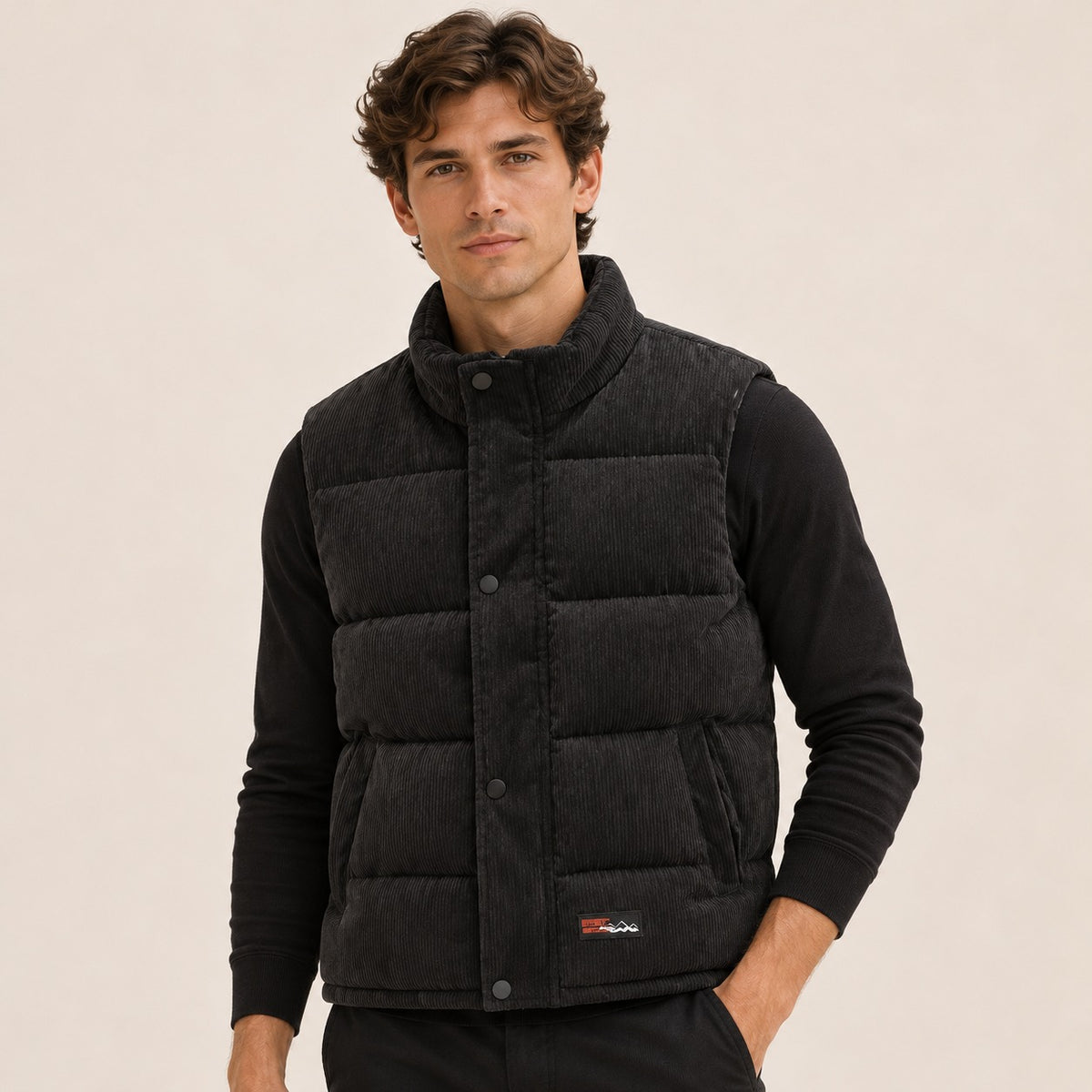 Herren Weste mit Pufferfüllung und hohem Kragen - Freizeit Outerwear
