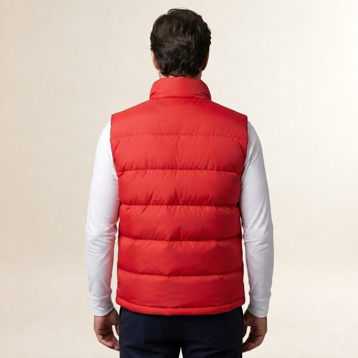 Herrengilet gesteppter Steppmantel mit Stehkragen und Reißverschlusstaschen