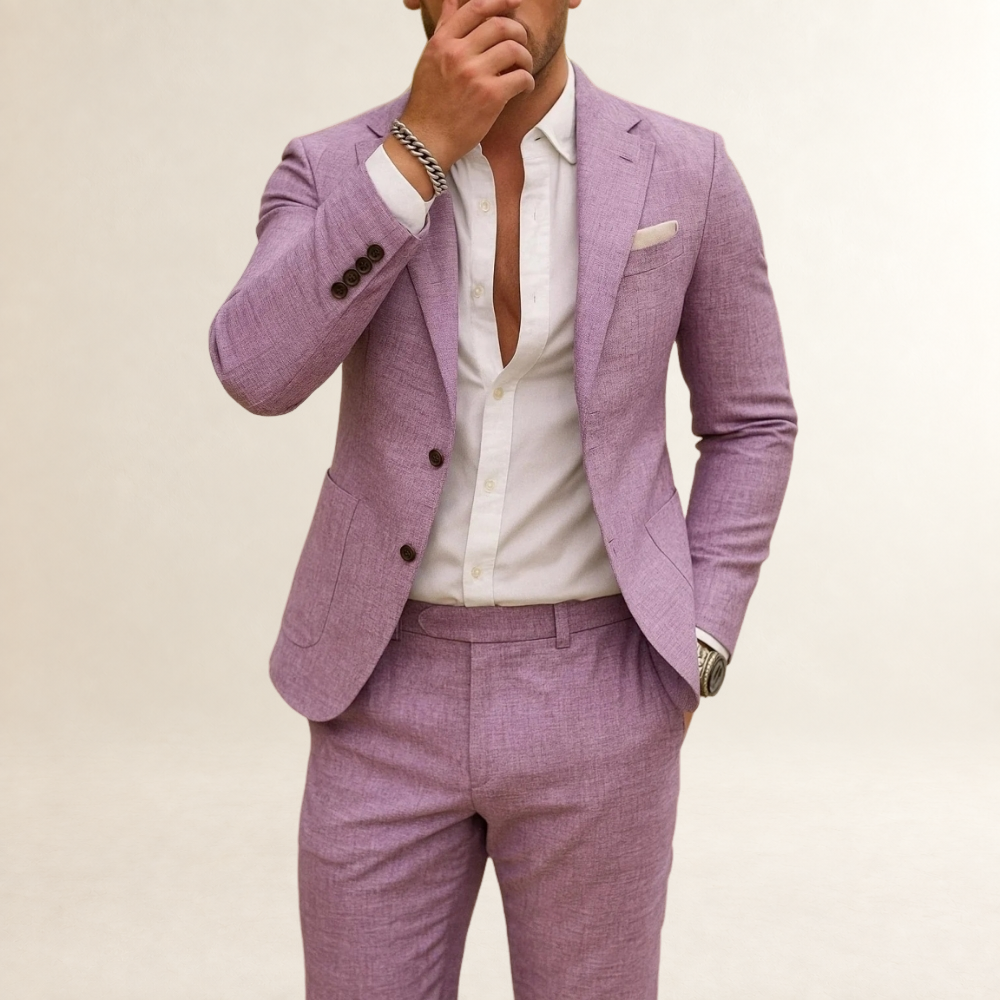 Herrens Slim Fit Zweiteiler Anzug mit Sakko und Hose - Modernes Schnittmuster
