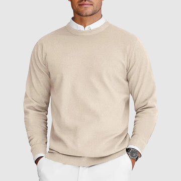 Herrensweater mit Rundhalsausschnitt Texturiertes Design klassischer Schnitt