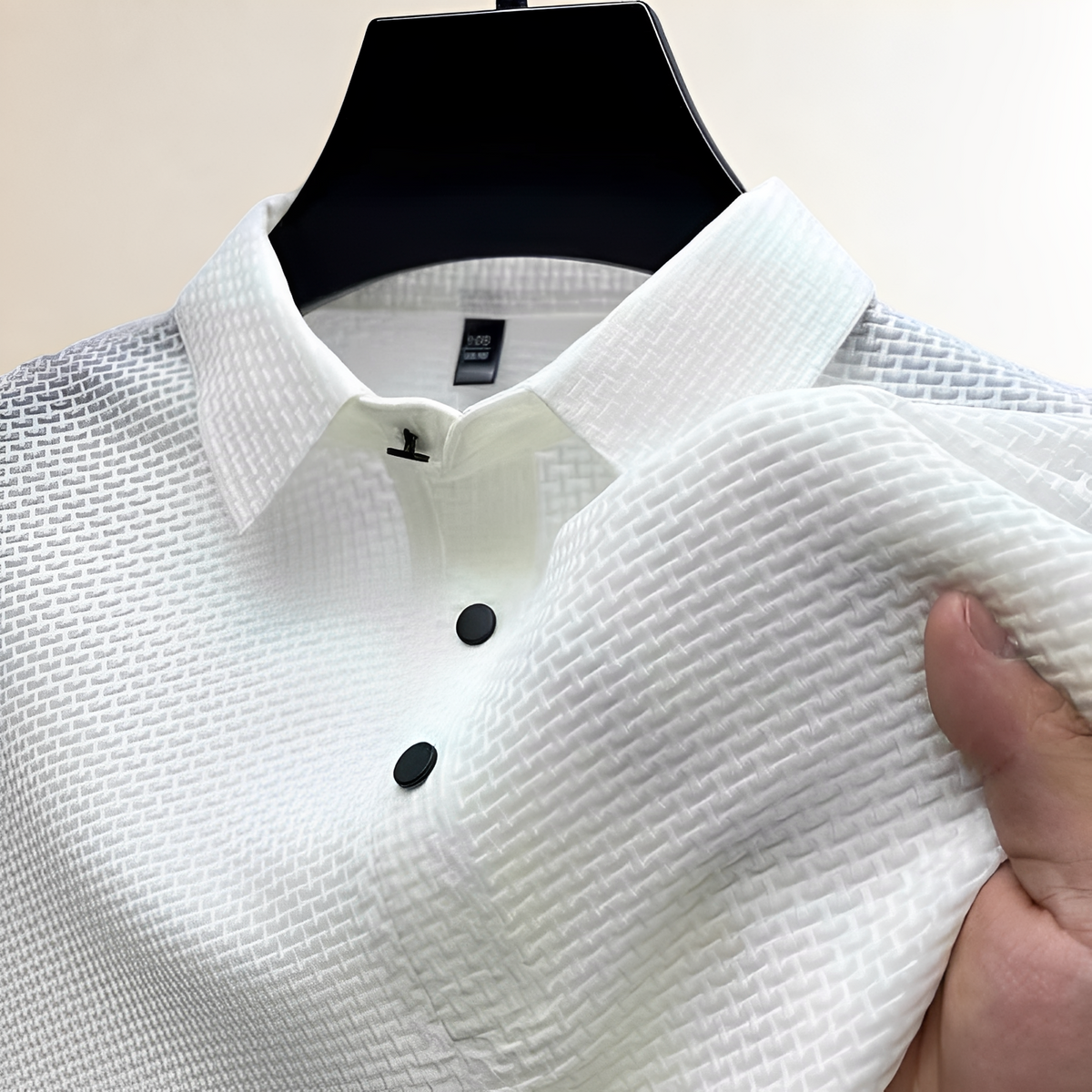 Men's Polo Shirt Kurzarm – Strukturbasket-Weave, Kent Kragen, Druckknopfleiste, klassische Passform