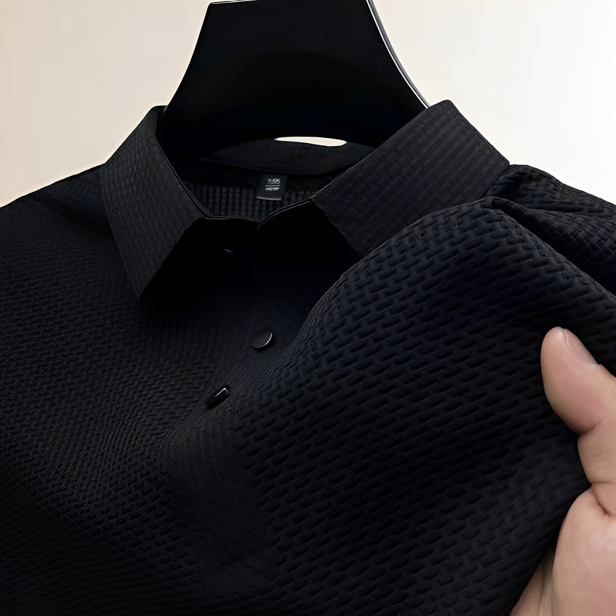 Men's Polo Shirt Kurzarm – Strukturbasket-Weave, Kent Kragen, Druckknopfleiste, klassische Passform