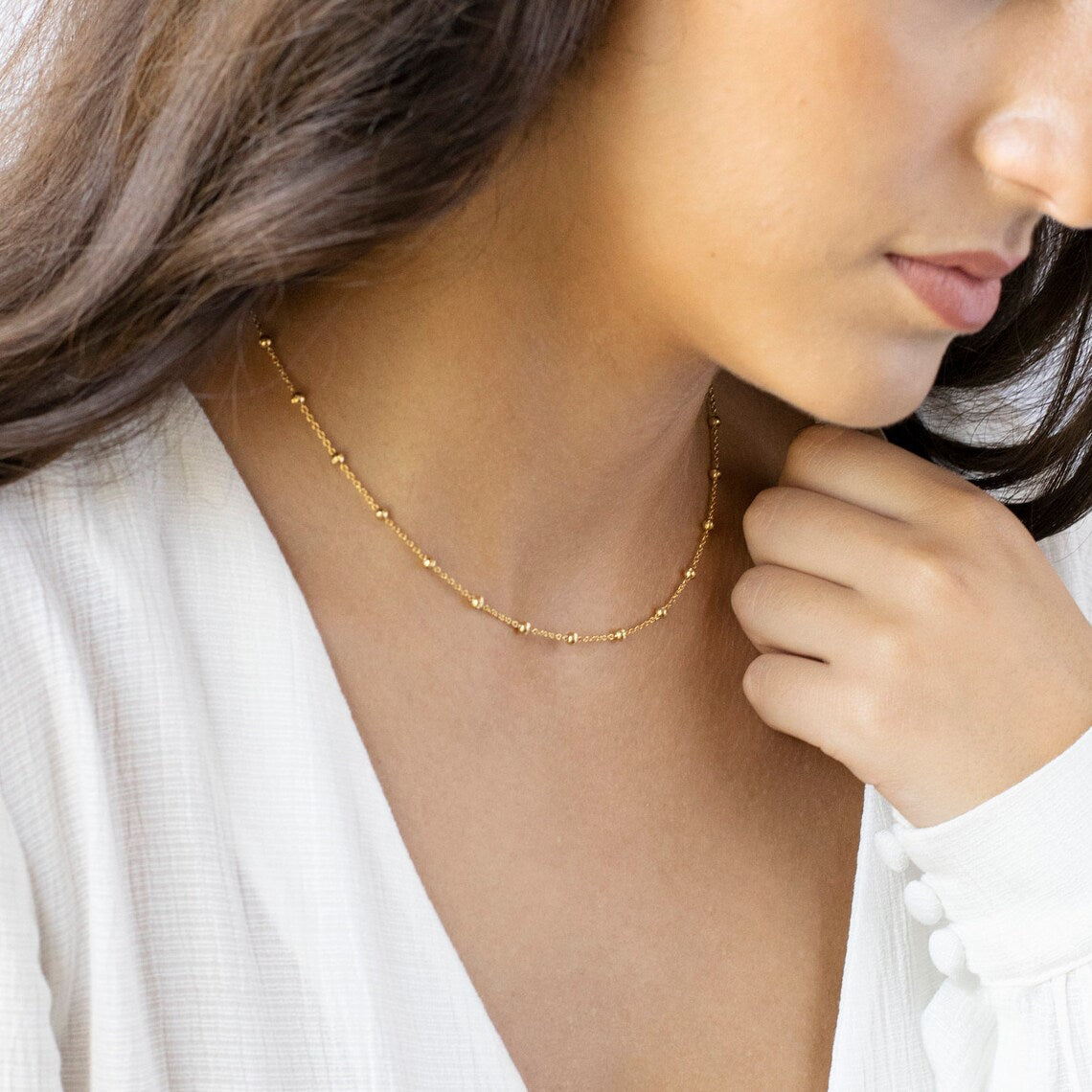 Choker Satellite - Edle goldene Halskette
