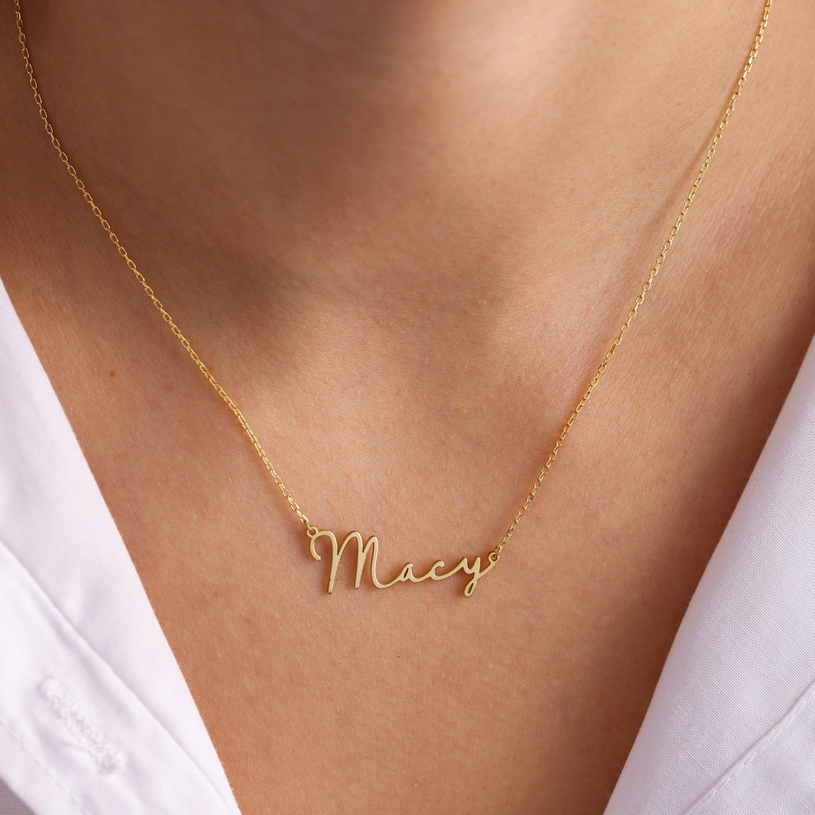 Mattes Buchstaben-Halsband - Signatur-Kette