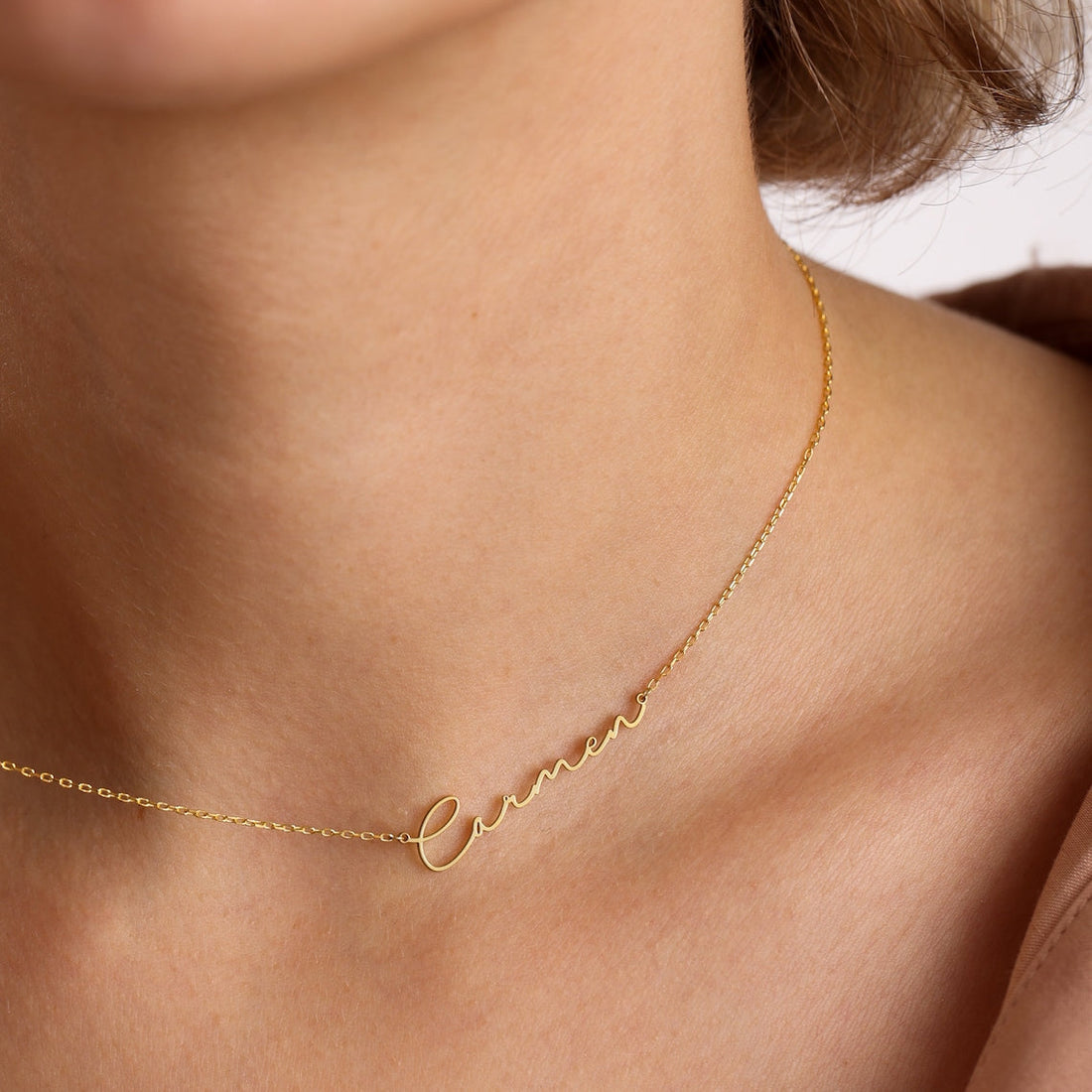 Mattes Buchstaben-Halsband - Signatur-Kette
