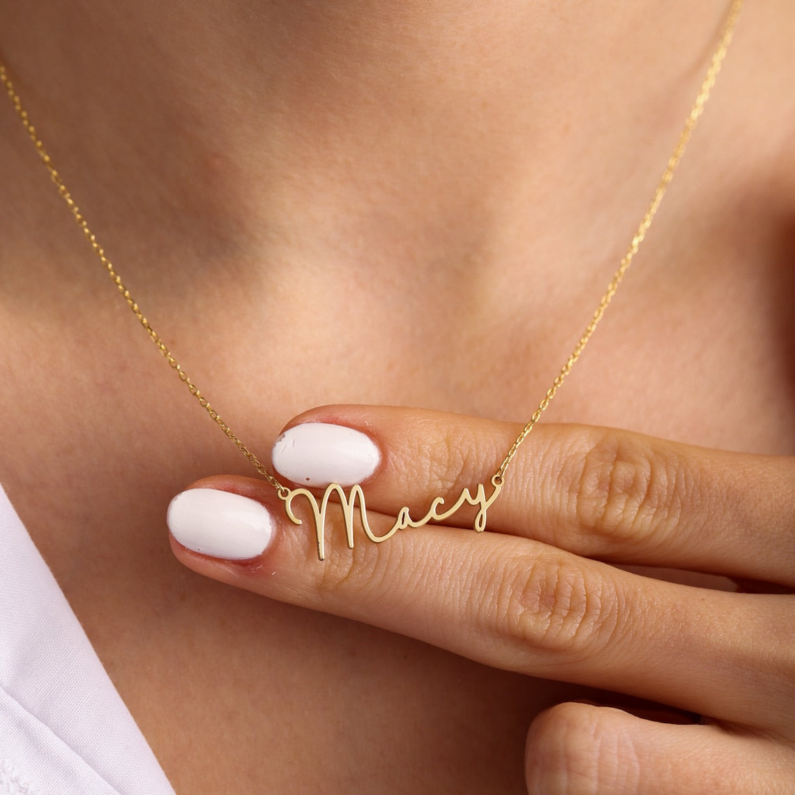 Mattes Buchstaben-Halsband - Signatur-Kette