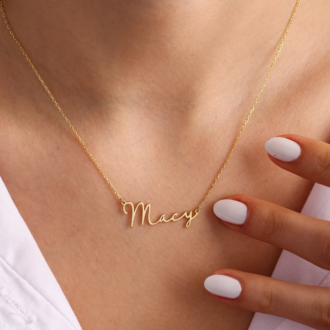 Mattes Buchstaben-Halsband - Signatur-Kette