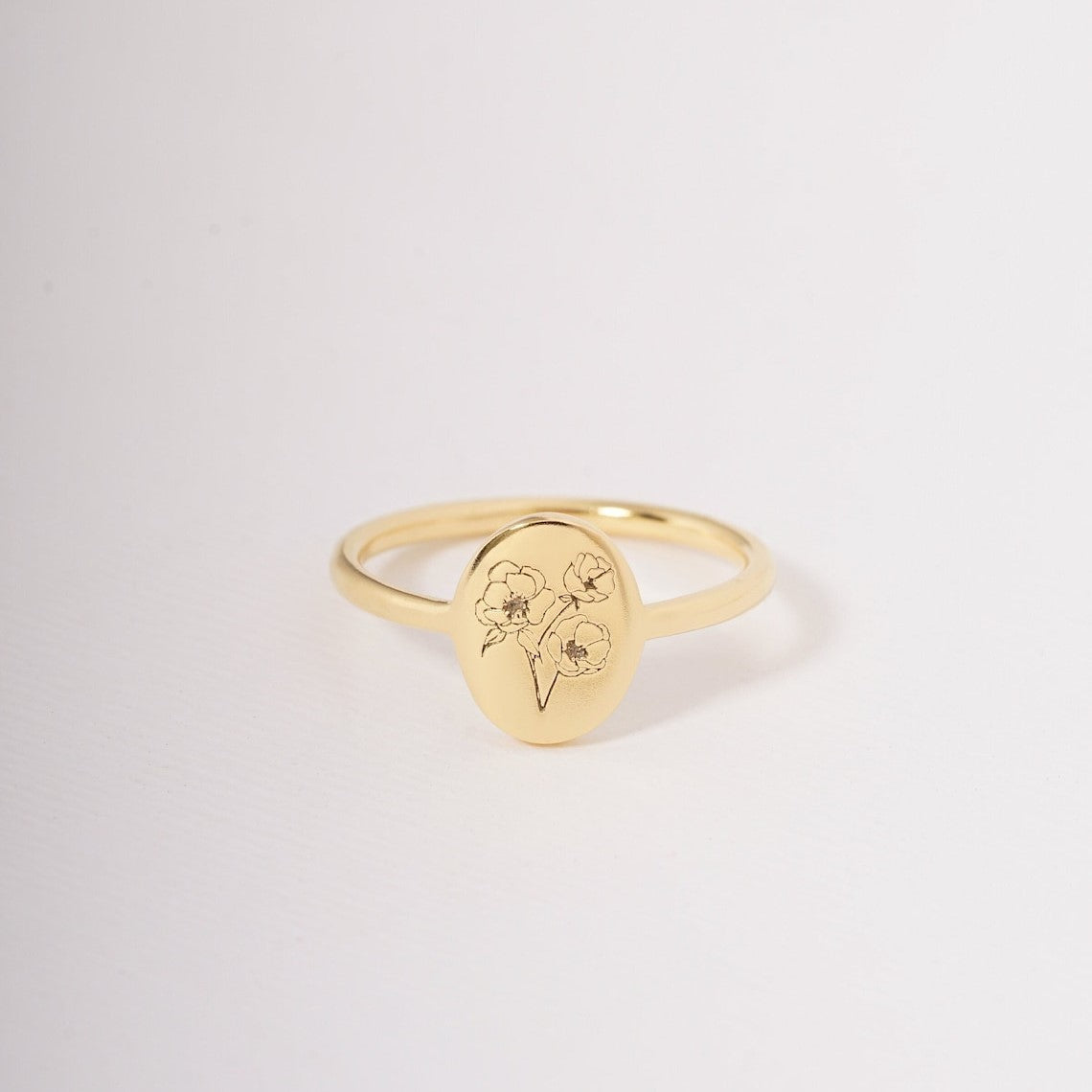 Blumen-Geburtsring - Eleganter personalisierter Ring