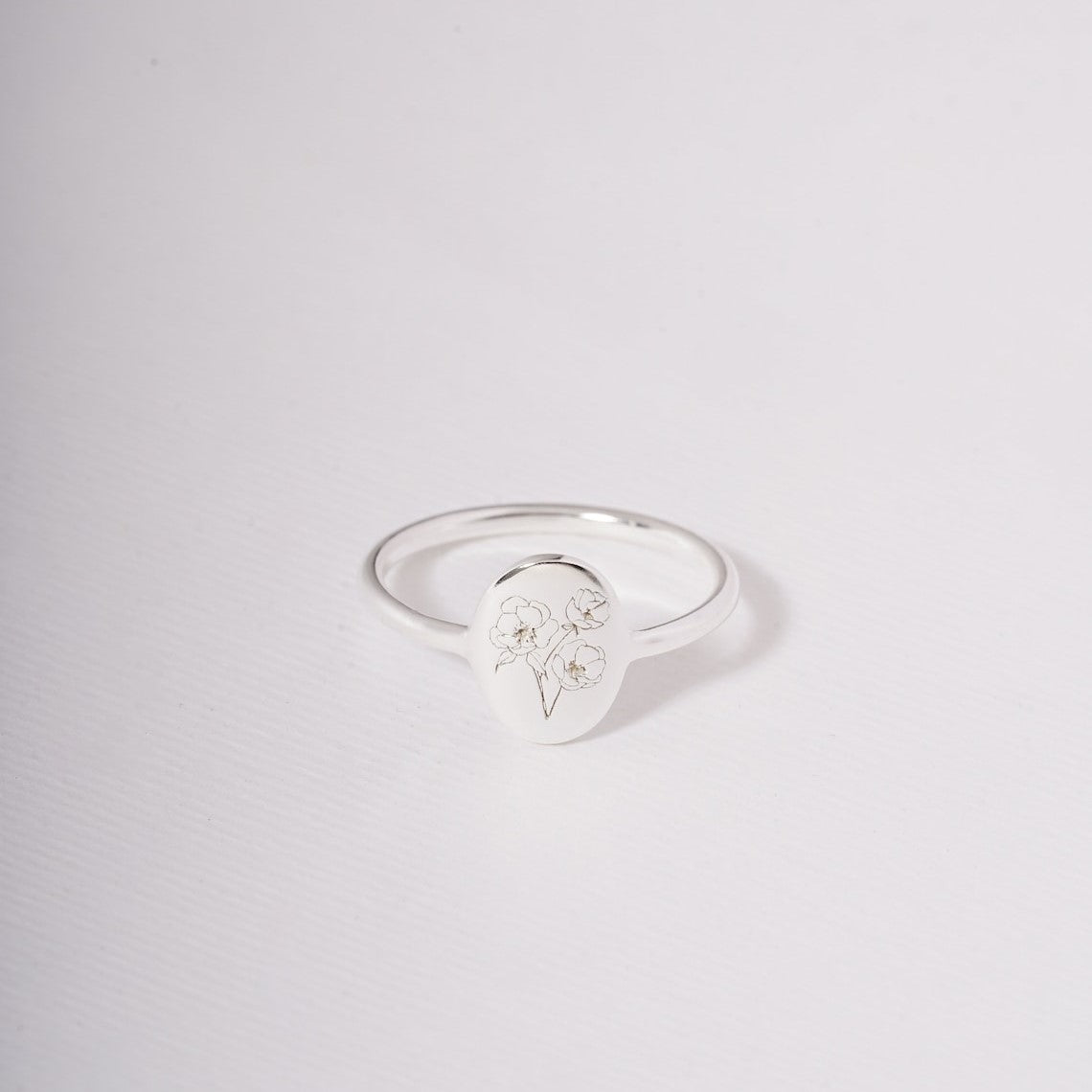 Blumen-Geburtsring - Eleganter personalisierter Ring