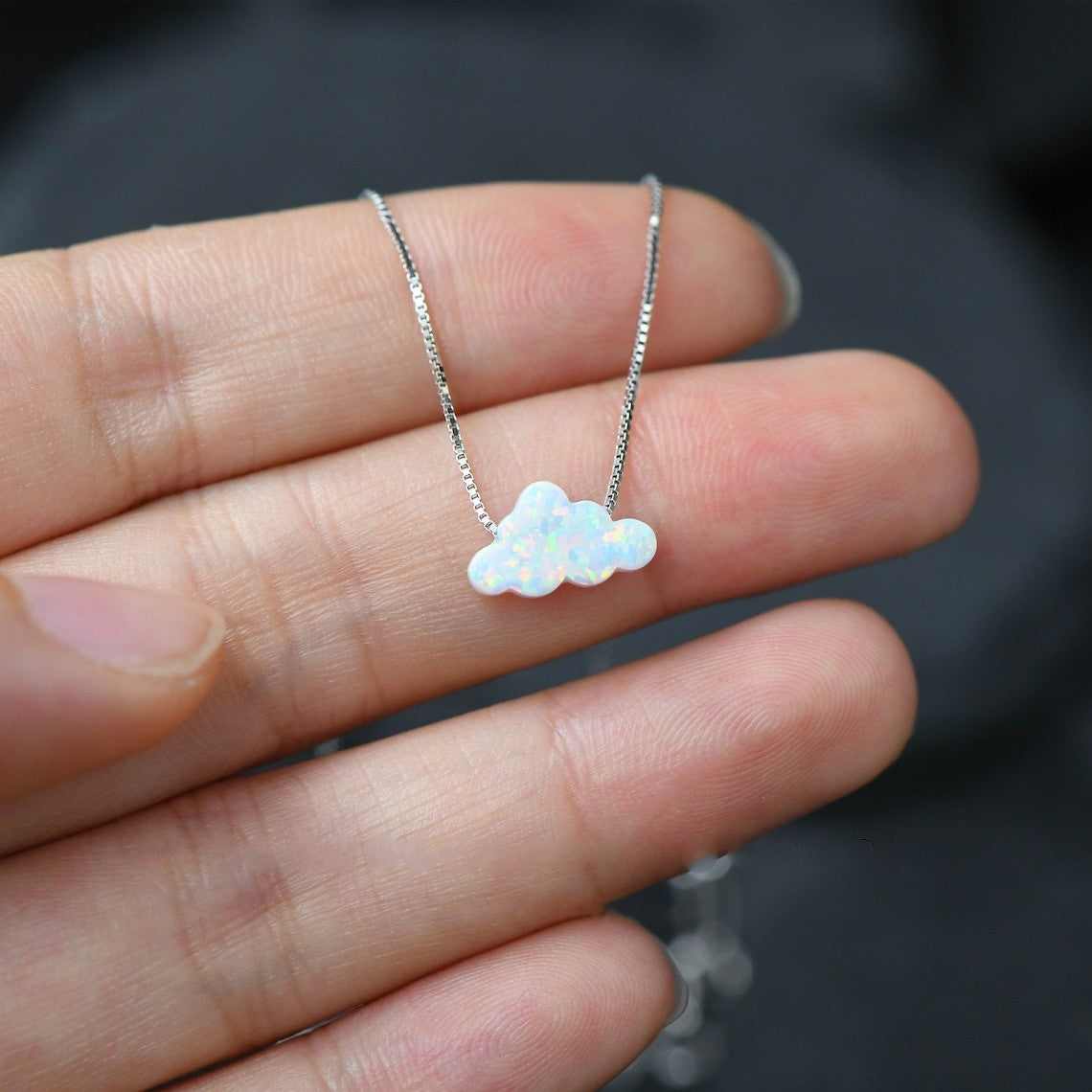 Halskette mit Wolkenopal – Halskette mit Wolkenanhänger