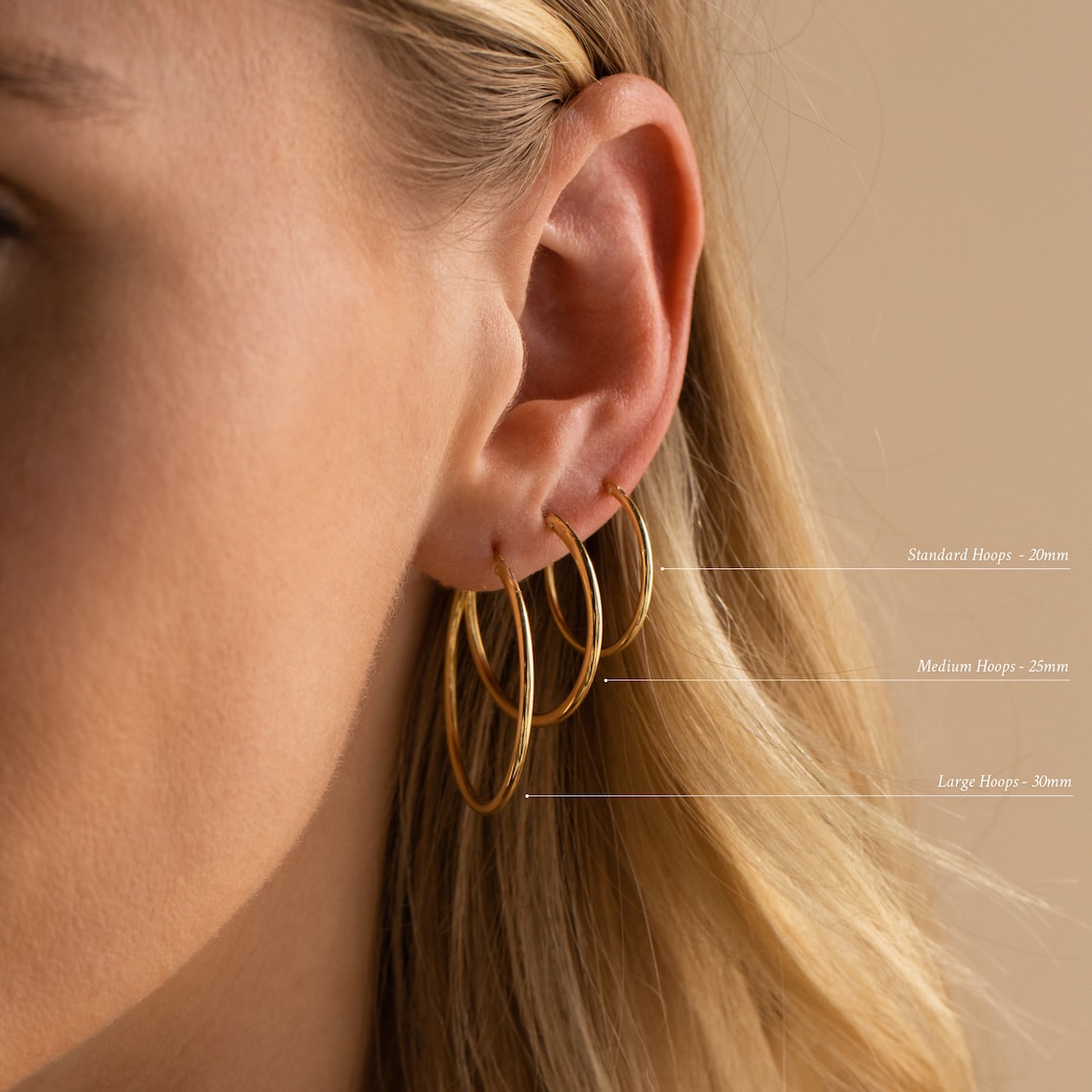Leichte Ringe - Ohrringe in Gold und Silber (Set von 4)