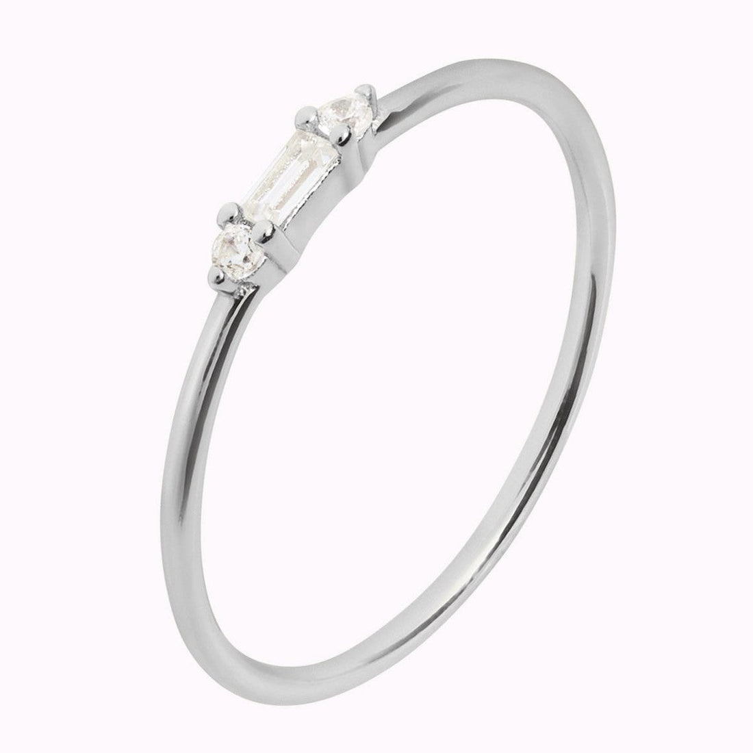 Kleines Baguette - Zierlicher CZ-Ring