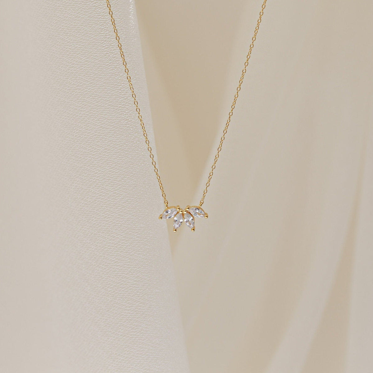 Diamant-Marquise-Halskette - Marquise-Steineinlage