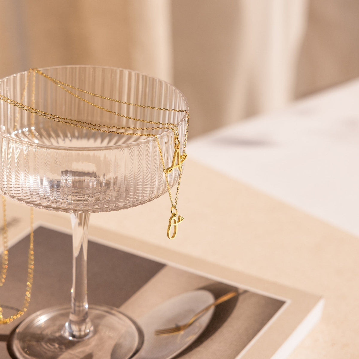 Initialen-Halskette - Personalisierte Buchstaben mit Herz