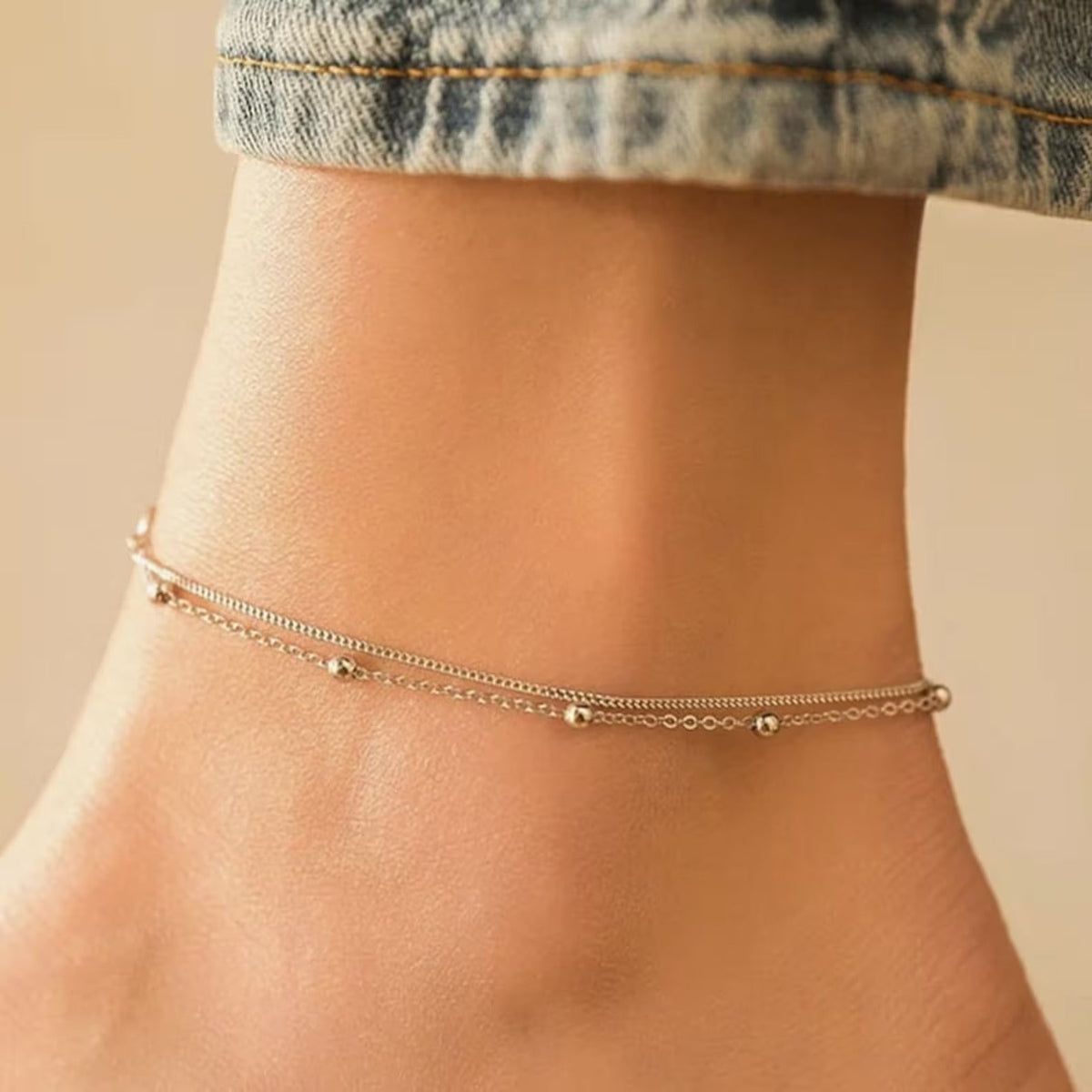 Fußkette Silber Stil 2