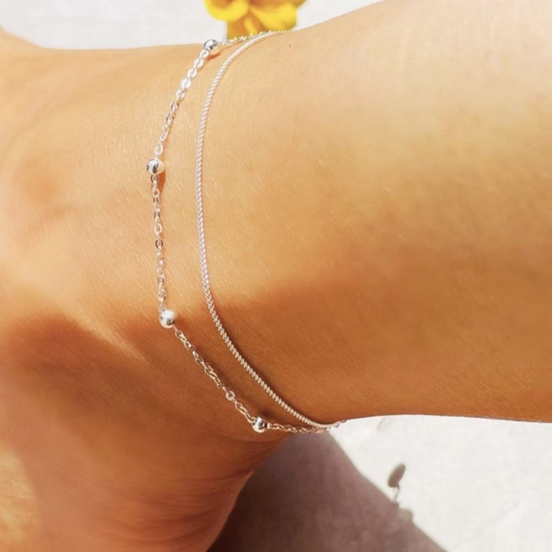 Fußkette Silber Stil 2
