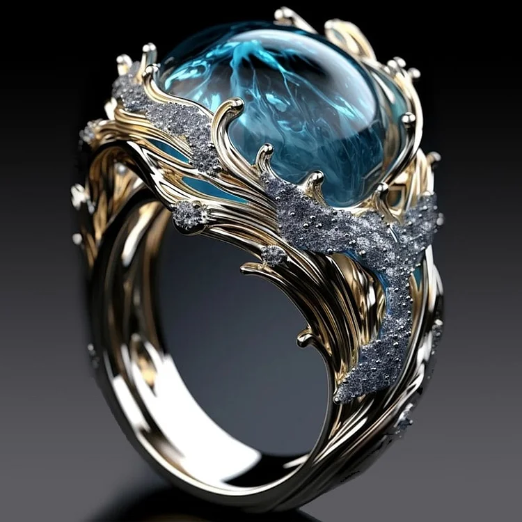 Selena – Vintage Ring aus Meer-Glas