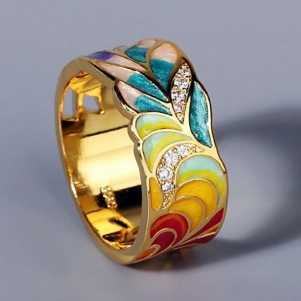 Isolde – Ring mit handbemalten Blumen