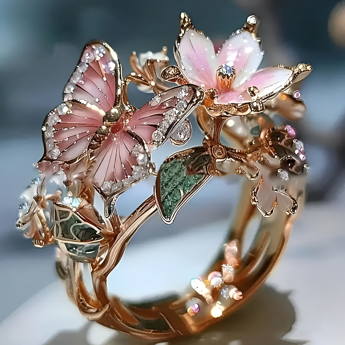 Meliora – Funkelnder Schmetterlingsring mit Zirkonia