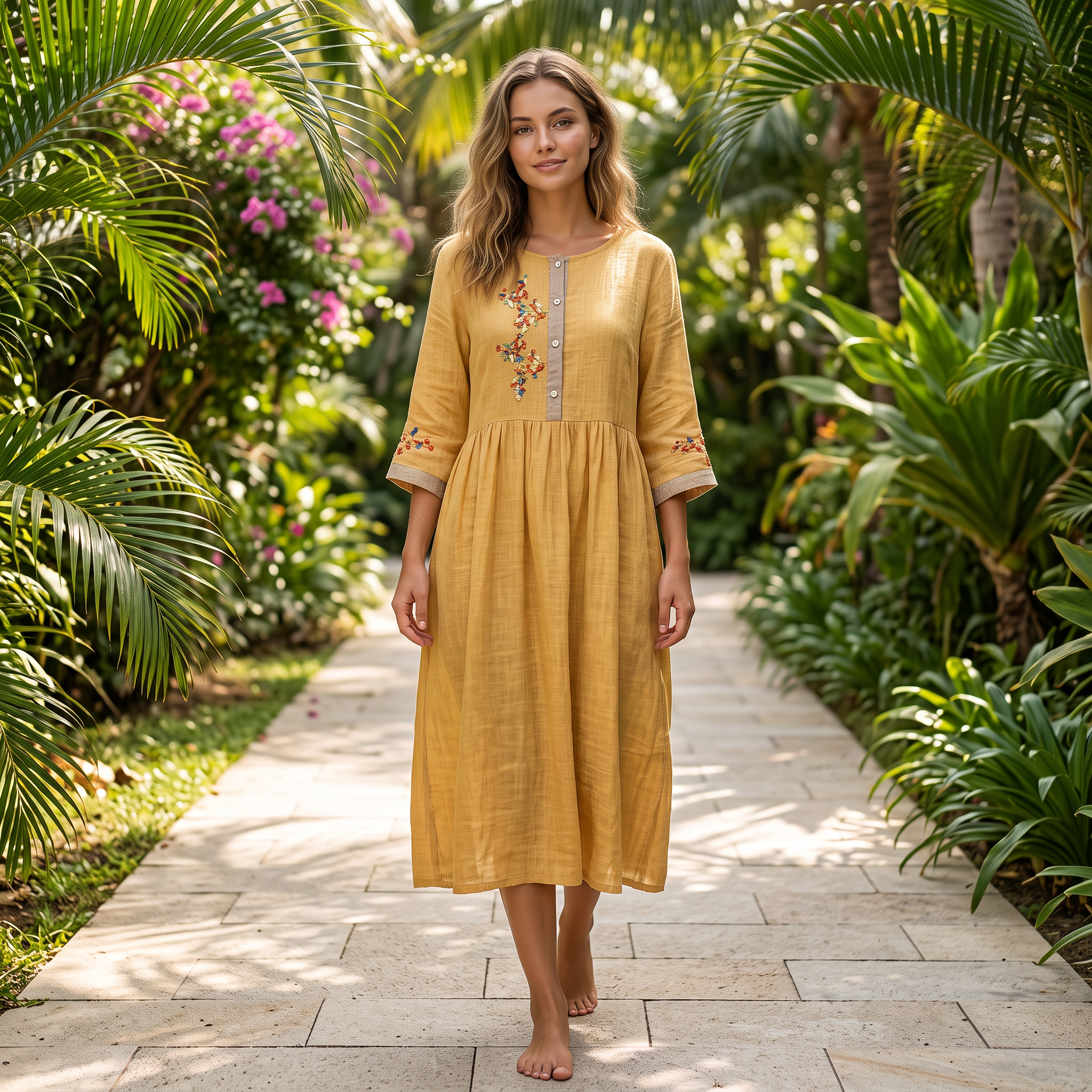 Laura - Lässiges Boho-Kleid mit Stickereien