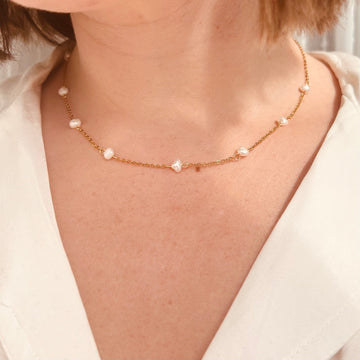 Goldene Perlenkette - Alltags-Halskette
