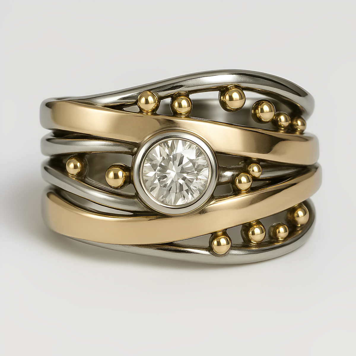 Dahlie – Vintage Goldring mit integriertem Zirkonia
