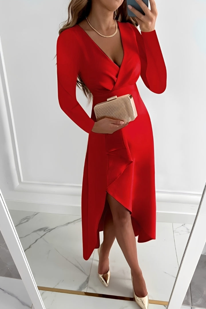 Gracie - Elegantes Midikleid mit langen Ärmeln