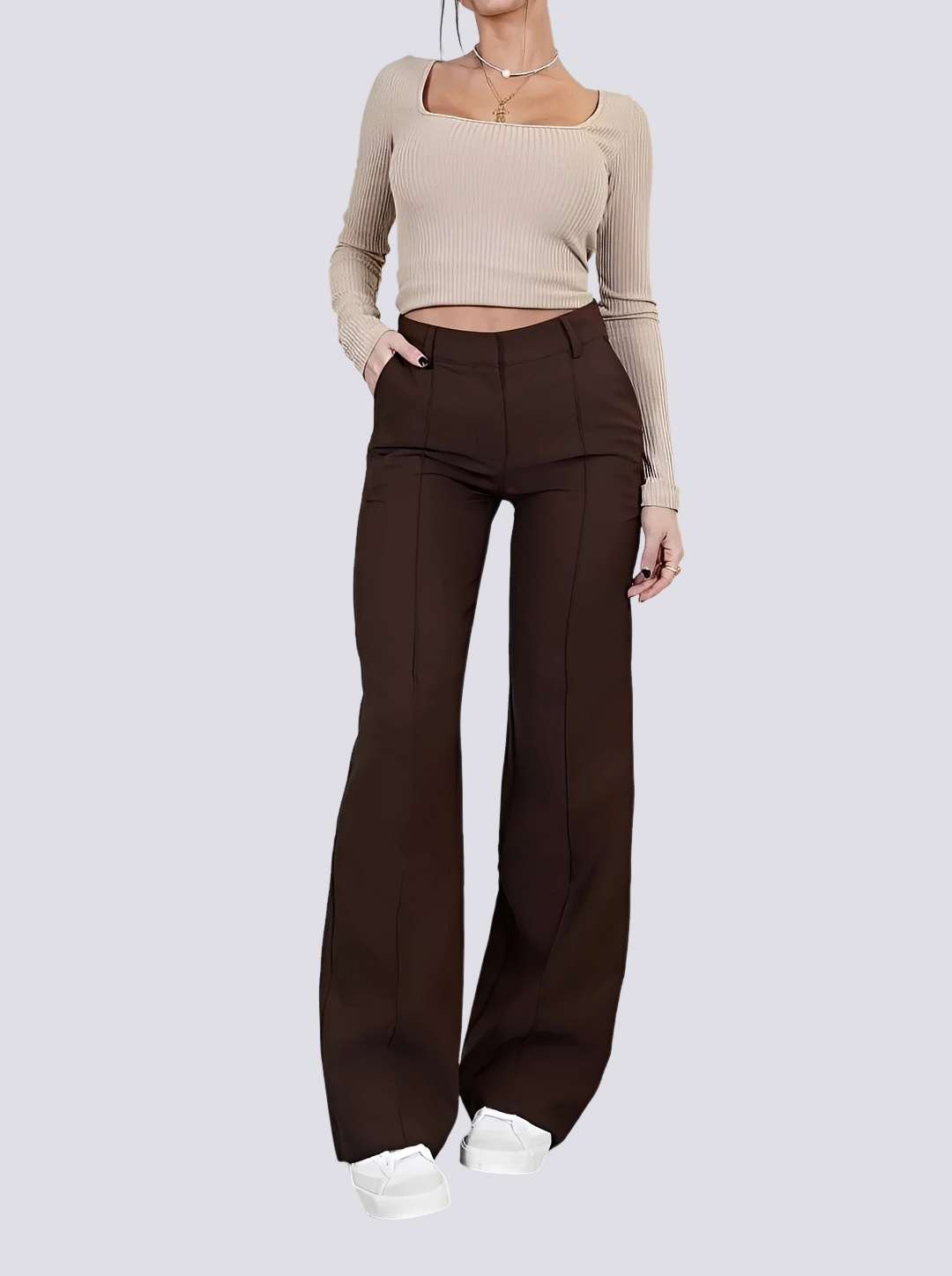 Amelie - Formelle High-Waist Gerade Hose