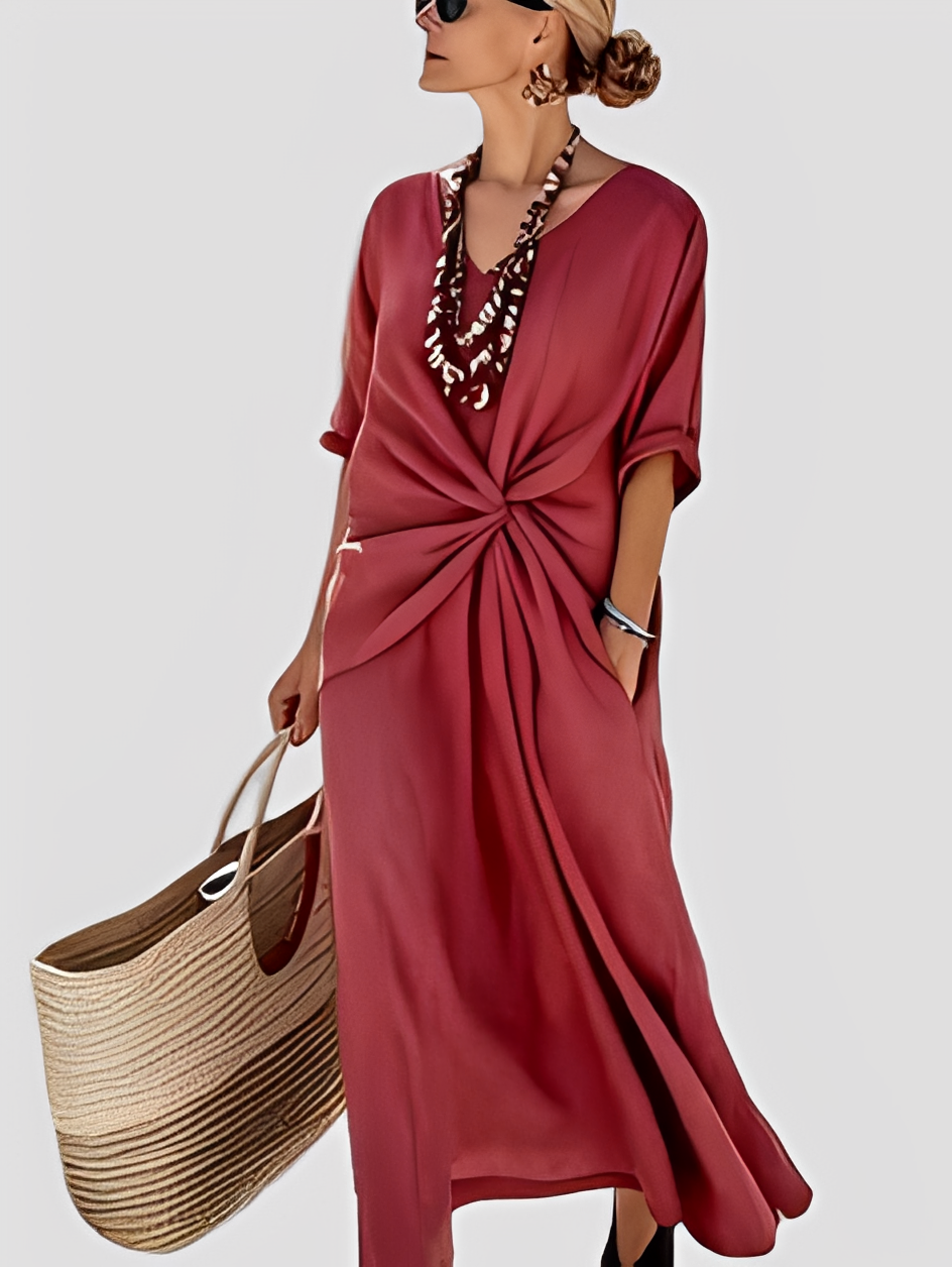 Mabel - Elegantes, locker geschnittenes Damen-Maxikleid