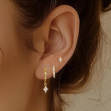 Azaria – Ohrringe-Set mit Diamantanhänger