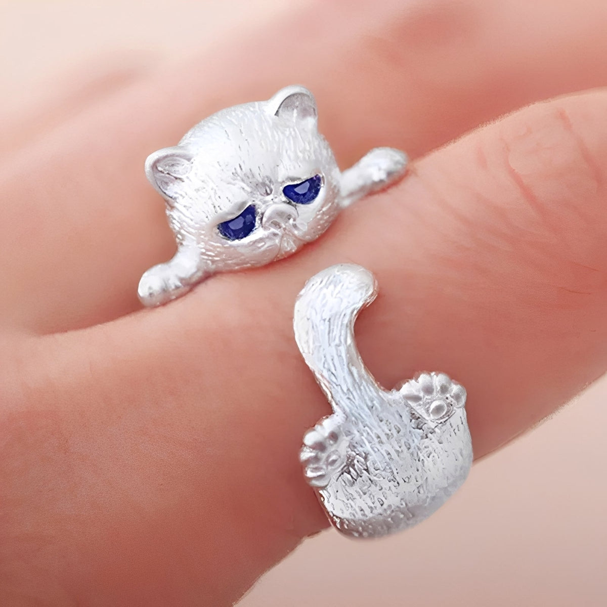 Louna – Stilvoller Katzenring aus 925er Silber