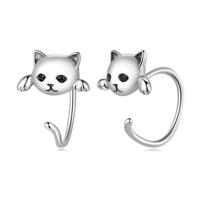 Katrin – Katzenohrringe in Silber
