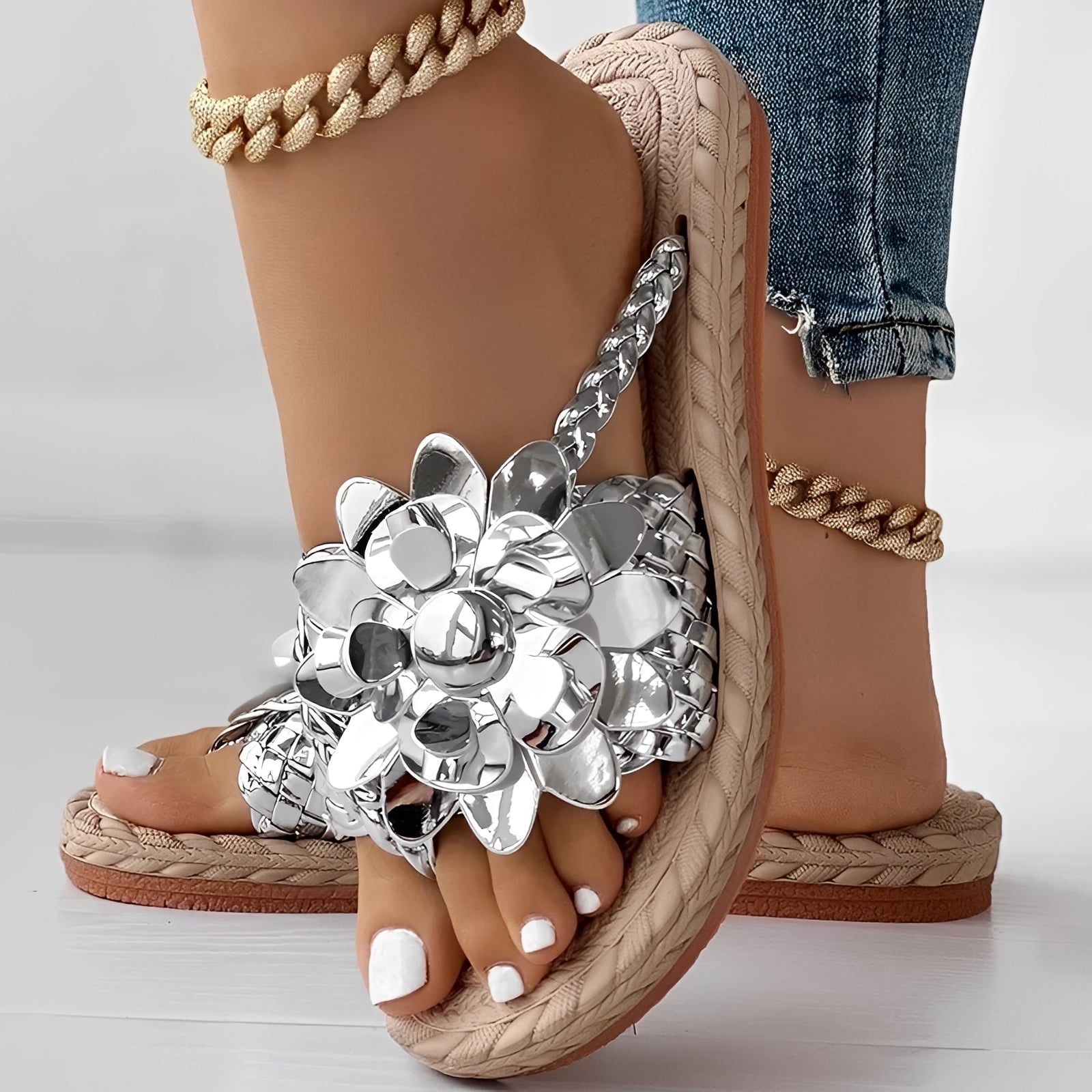 Saira - Bequeme Geflochtene Flip Flops