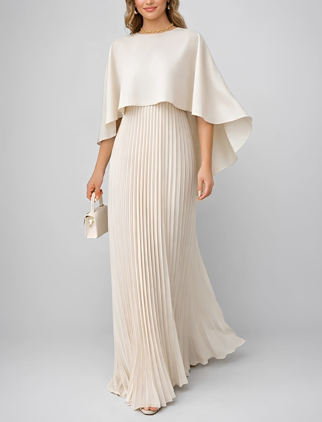 Zuzanna - Schickes Plissiertes Chiffon-Maxikleid